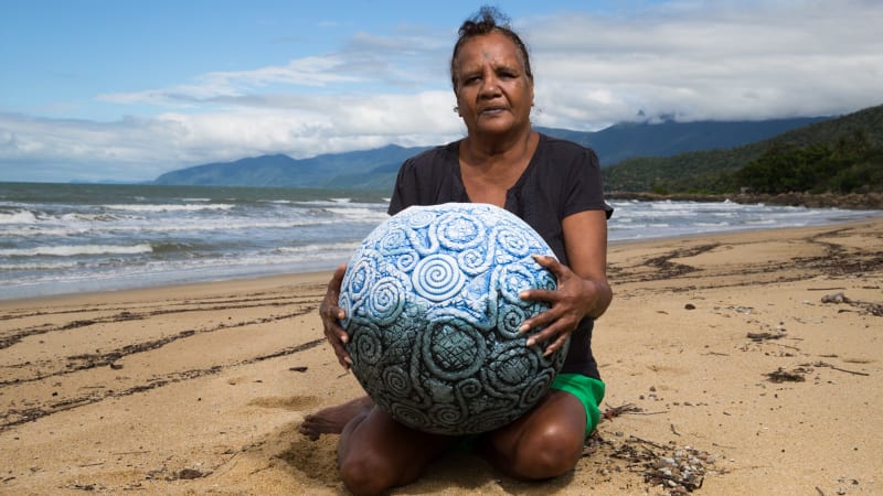 Yarrabah artist Michelle Yeatman shapes stories of her country