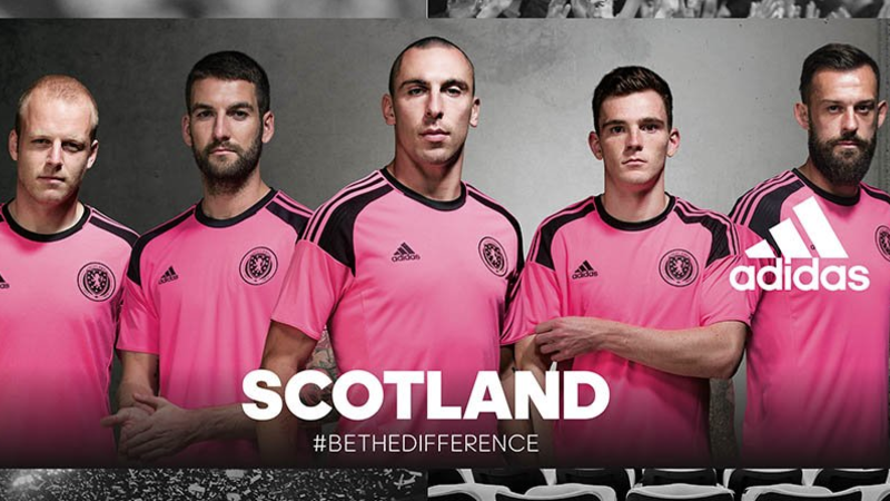Scotland s pink football strip sends fans into meltdown