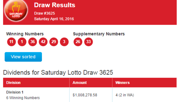Saturday lotto division prizes clearance