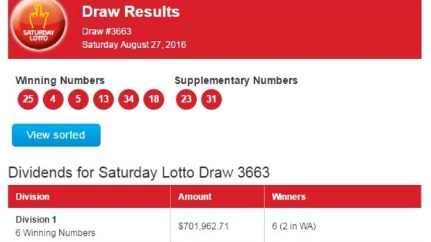 Saturday lotto prize deals divisions