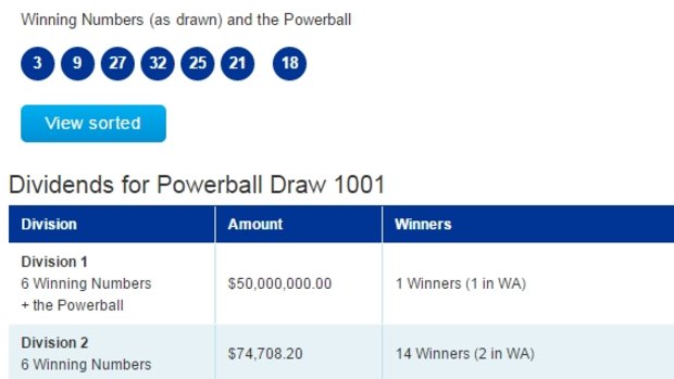 Powerball lotto discount prize divisions