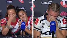 Isabelle Kelly and Ali Brigginshaw in tears.
