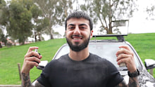 Danny Greige was driving to a wedding in Melbourne when he was pulled over by police for spraying cologne.Danny Greige was driving to a wedding in Melbourne when he was pulled over by police for spraying cologne.