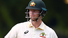 Steve Smith scores a half century against Bangladesh.