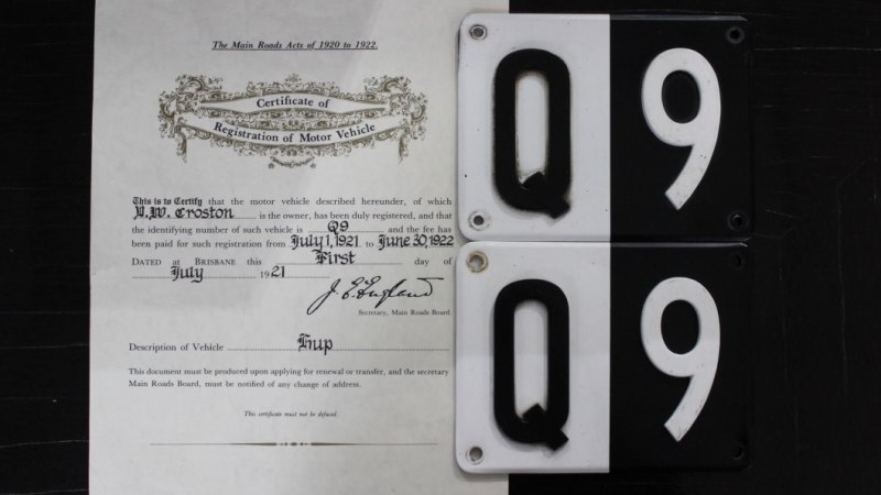 One Of The First Ever Queensland Rego Plates Sells For Record 363 000