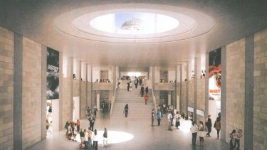 An artist's impression of what the foyer of a southern extension of the War Memorial could look like.