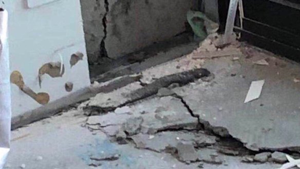 Internal damage to an apartment as remedial works continue in the Opal Tower in western Sydney. 