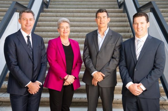The original commissioner-assembled team of four City of Perth general managers, who were appointed in late 2019, is down to one after Chris Kopec and Anne Banks-McAllister quit at the start of the year and Jayson Miragliotta’s contract was terminated. Only Bill Parker, far right, remains. 