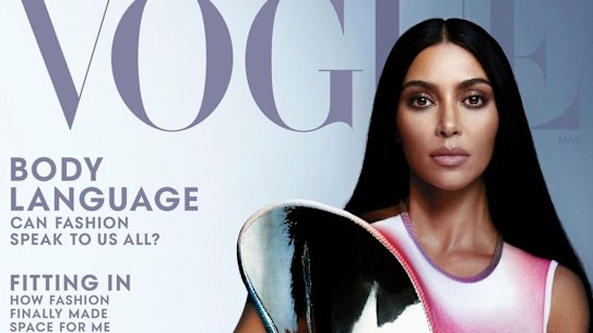 Kim Kardashian on the cover of US Vogue’s March edition