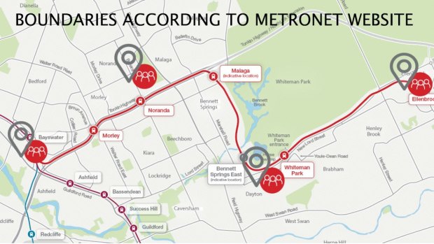 Boundaries according to the Metronet website. 