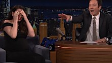 Hathaway cringed hard as the moment was played out again, and she explained what happened. 