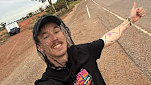 Pechar stayed in-line with local laws by only hitchhiking in WA, SA and NSW.