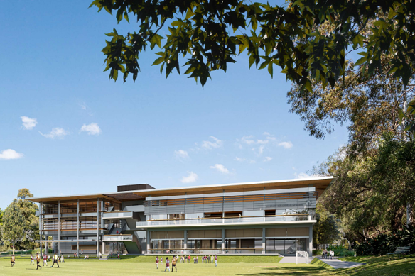 Artist's rendering of the Weigall Sports Complex for Sydney Grammar School.