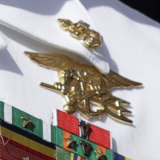 The Trident badge that marks membership of the US Navy's elite SEALs.