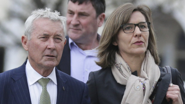 Bernard Collaery arriving at court in Canberra. 