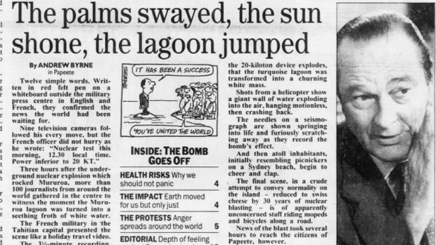Sydney Morning Herald page 1, 7 September 1995,