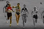 The moment Jackie Lewis (now Chehade) shoved Cathy Freeman as the track icon tore past en route to her legendary 1996 Stawell Gift win.