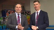 Lee Hames and Frank Cheney (L-R) are behind an entire trampoline park up for auction.