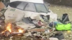 This frame grab from video shows wreckage from a plane that crashed by a home in Vinhedo, Sao Paulo state, Brazil, Friday, Aug. 9, 2024. (Felipe Magalhaes Filho via AP)