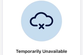 The error message on the department’s portal.