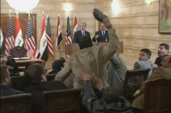 Muntader al-Zaidi spent nine years in jail for throwing his shoe at George W Bush during a press conference, but has no regrets. 