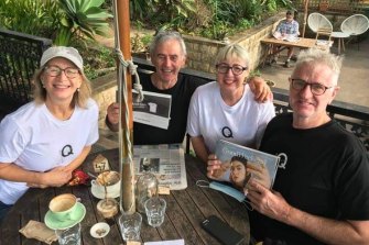 Four of us meet every Saturday morning to do The Quiz. Now we wear our Quiz shirts, too. 