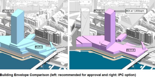 The NSW Independent Planning Commission has suggested a smaller complex to address concerns the building will overshadow the waterfront and block residents’ views.