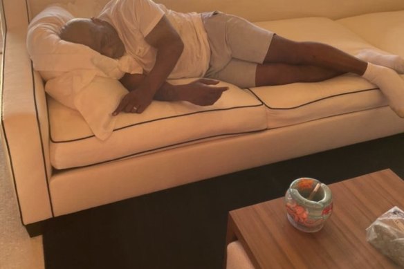 Mike Tyson making the most of the “amenities” on James Packer’s superyacht.
