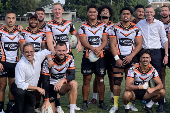 Look who turned up to Tigers training? Dominic Perrottet made an impromptu stop at his favourite NRL club on Thursday.