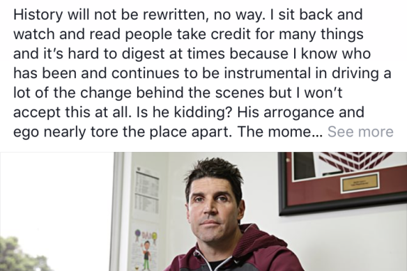 No holding back: Part of the now-deleted Facebook post by Kristie Fulton.