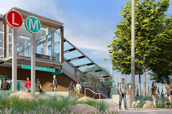An artist’s impression of Dulwich Hill metro station.