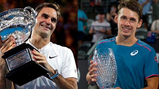 Roger Federer and Alex de Minaur