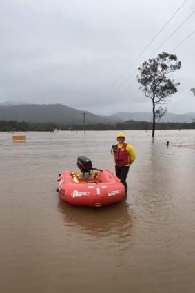 Surf Life Saving NSW member Lee Archer was one of the men who rescued a 10-month-old baby from a flooded property at Bulga, in the NSW Hunter region. 