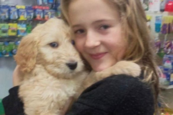 Kate Halfpenny’s daughter Sadie, with Maggie in 2009.