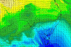  Temperatures and winds predicted for south-eastern Australia at 10 am (AEST) on Wednesday, September 16