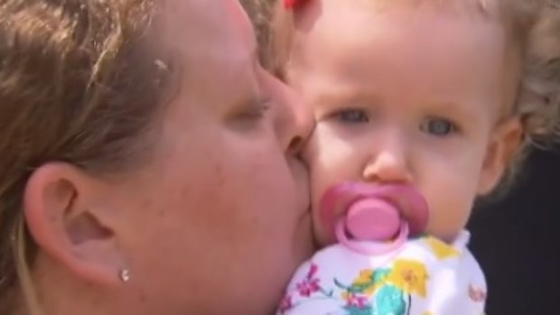 Lisa Easton with her daughter Violet, who will not be returning to childcare after Tuesday's incident.