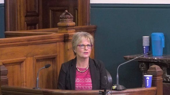 Amanda Jamieson from Family and Community Services gives evidence to the ice commission inquiry in Nowra on Friday. 