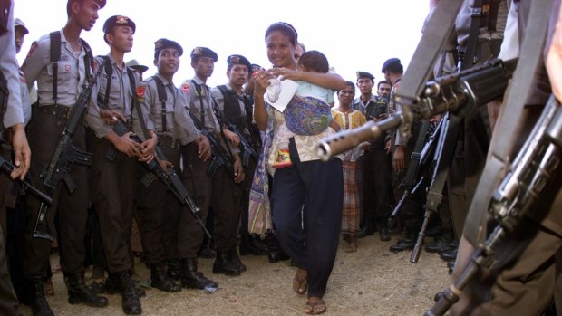 In militia controlled areas the voting turnout was so enthusiastic that police had to restrain the crowds from surging into the hall.