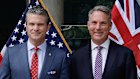 US Secretary of Defence Pete Hegseth and Deputy Prime Minister Richard Marles in Singapore on Friday.