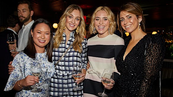 Alyce Tran, Yasmin Baildon, Deborah Symond O'Neil and Poppy O'Neil at the launch of The Penfolds Collection 2018 release at Smoke Bar, Barangaroo House, on Thursday.
