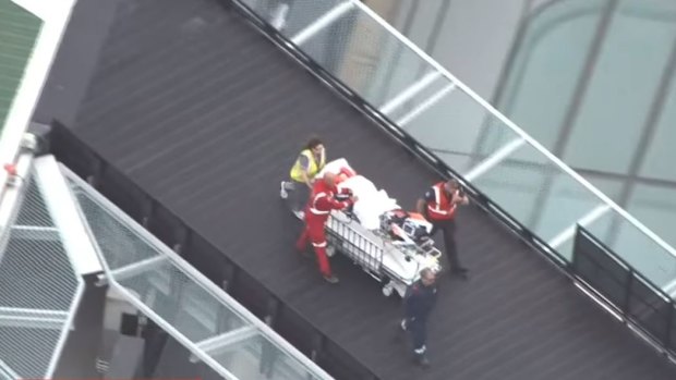 The child being rushed into Perth Children's Hospital.