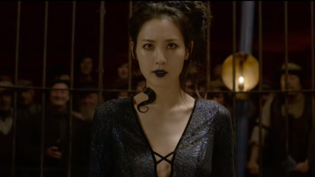 Claudia Kim as Nagini in Fantastic Beasts: The Crimes of Grindelwald.