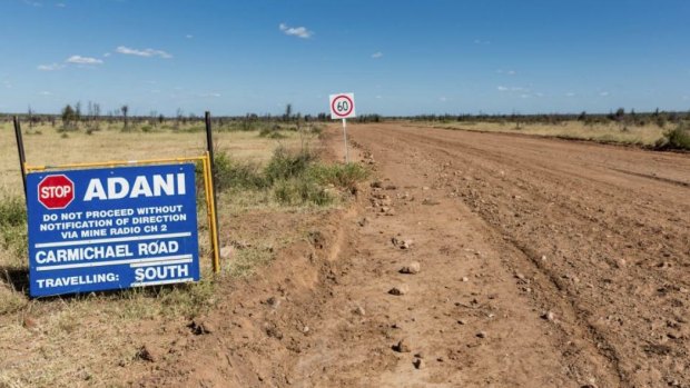 The road to Adani's proposed Carmichael coal mine west of Moranbah.