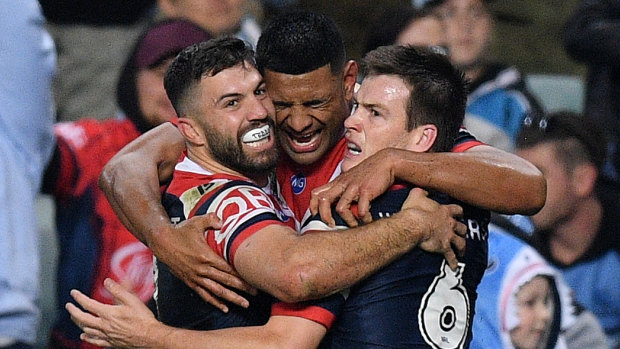 Blues clues: James Tedesco, left, and Luke Keary, right, have formed a strong combination at the Roosters.