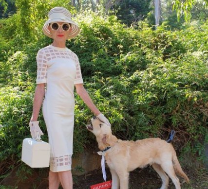 An Audrey Hepburn style look - Michelle Trebilco with her dog, Matisse.