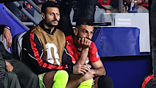 Mo Salah with ice on his hamstring.
