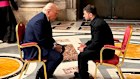 Ukraine’s President Volodymyr Zelensky President Donald Trump, talk before the funeral in the Vatican.