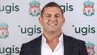 Former Sydney Olympic president Bill Papas and Forum Group CEO after his UK company waste management company Iugis secured a partnership with Liverpool FC. 