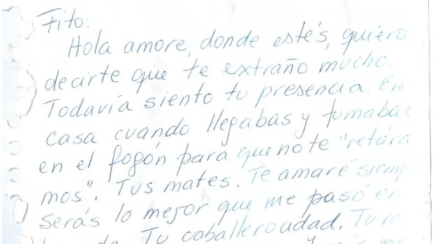 Part of the letter found in a bottle that floated across the ocean from Argentina to Australia.