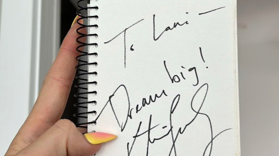 Katie Ledecky signed this autograph for a 14-year-old Lani Pallister.